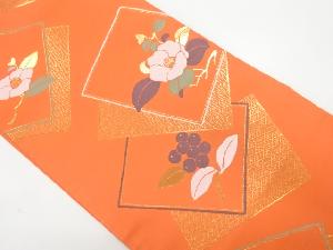 椿模様織り出し名古屋帯